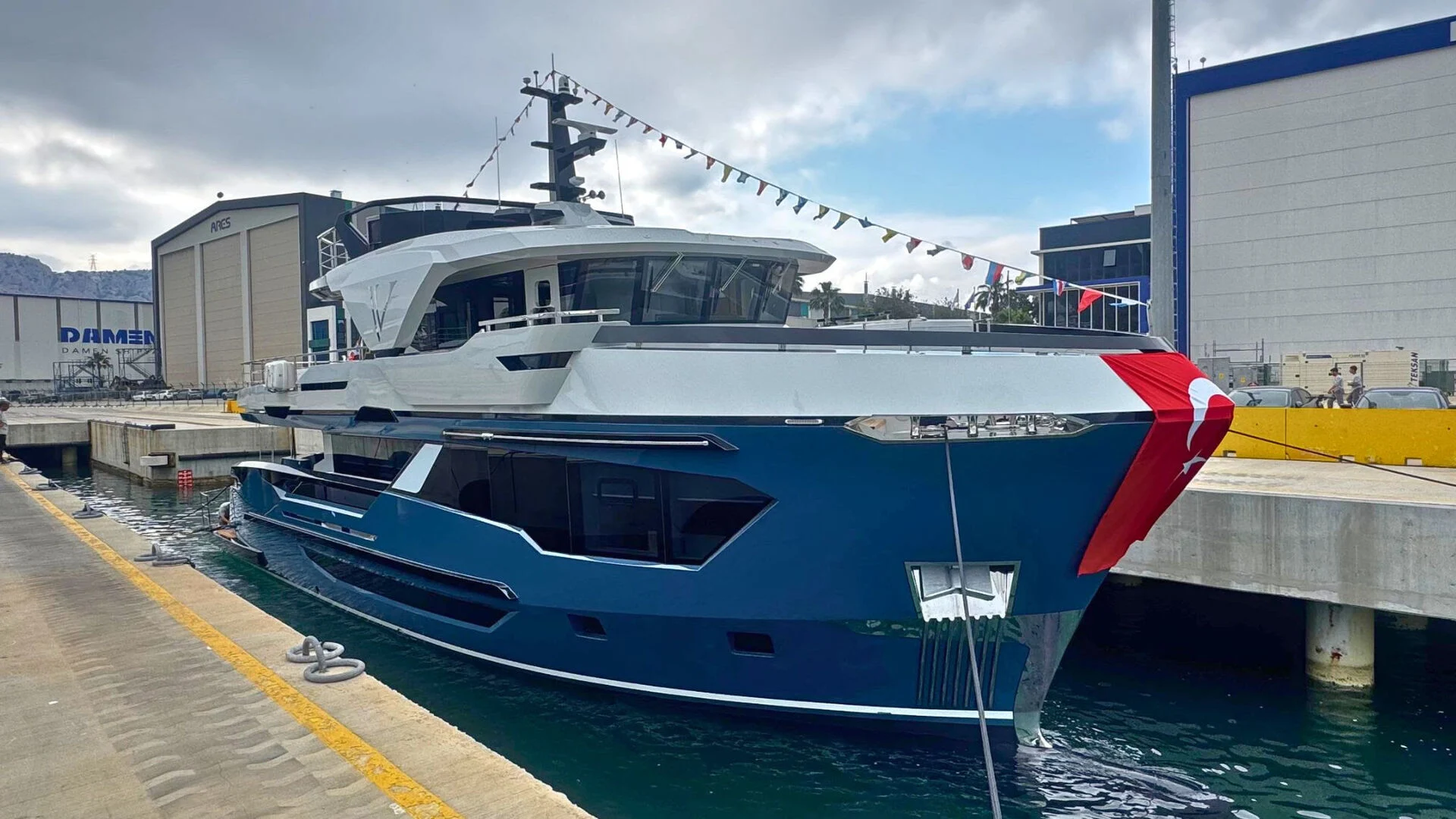 KANDO 85 at the shipyard following launch