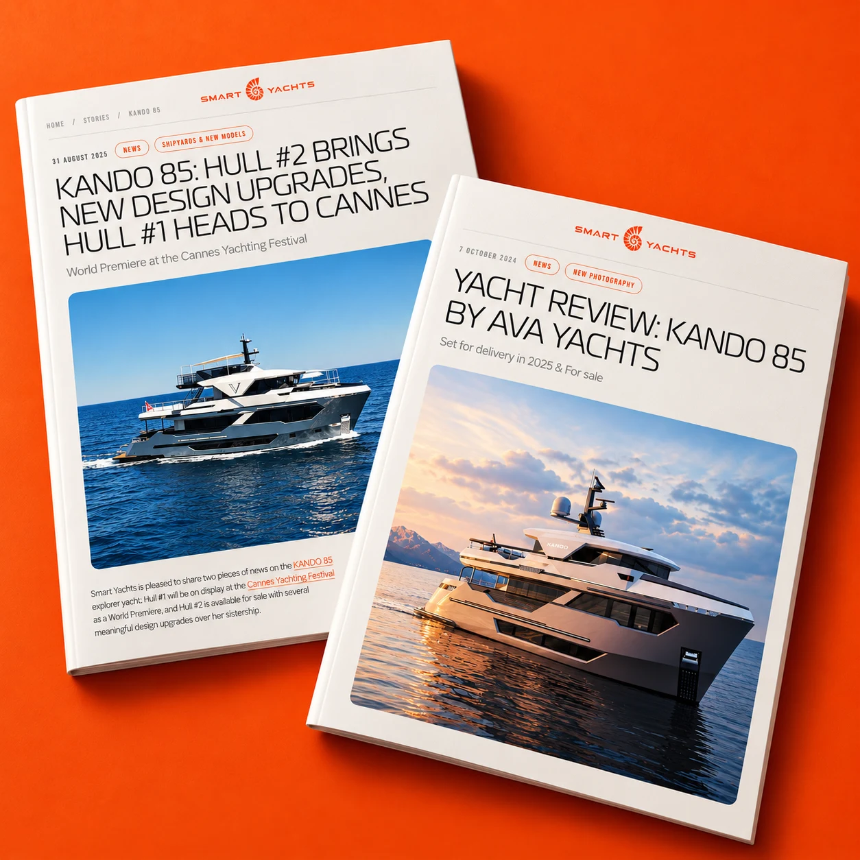 Smart Yachts editorial publication mockup