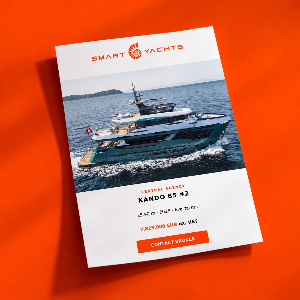 Smart Yachts yacht campaign flyer mockup